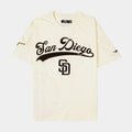 San Diego Padres Living Large Drop Shoulder Mens Short Sleeve Shirt (Beige/Brown)