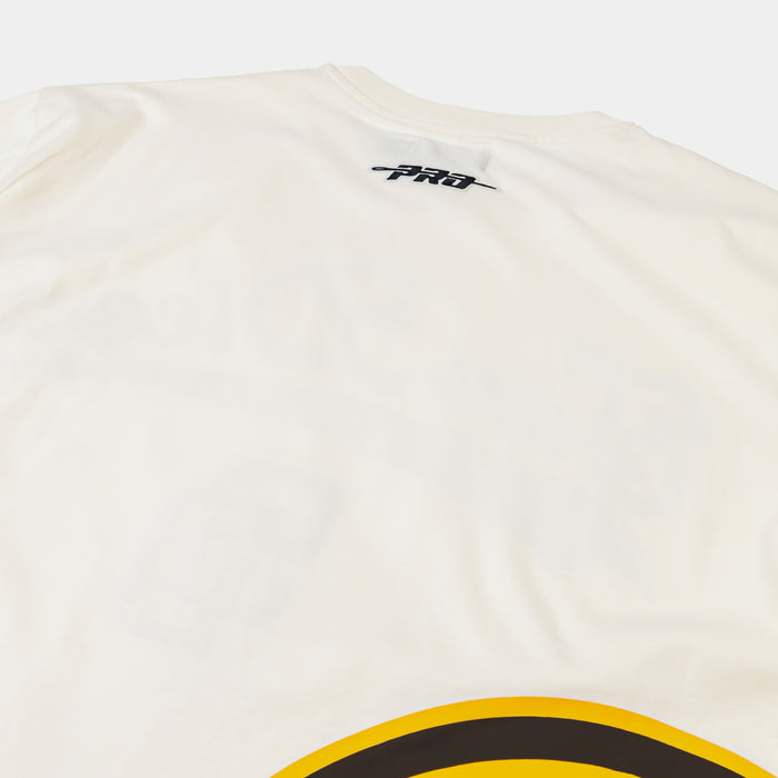 San Diego Padres Living Large Drop Shoulder Mens Short Sleeve Shirt (Beige/Brown)
