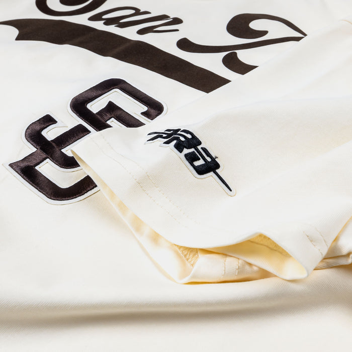 San Diego Padres Living Large Drop Shoulder Mens Short Sleeve Shirt (Beige/Brown)