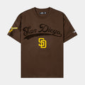 San Diego Padres Living Large Drop Shoulder Mens Short Sleeve Shirt (Brown/Yellow)