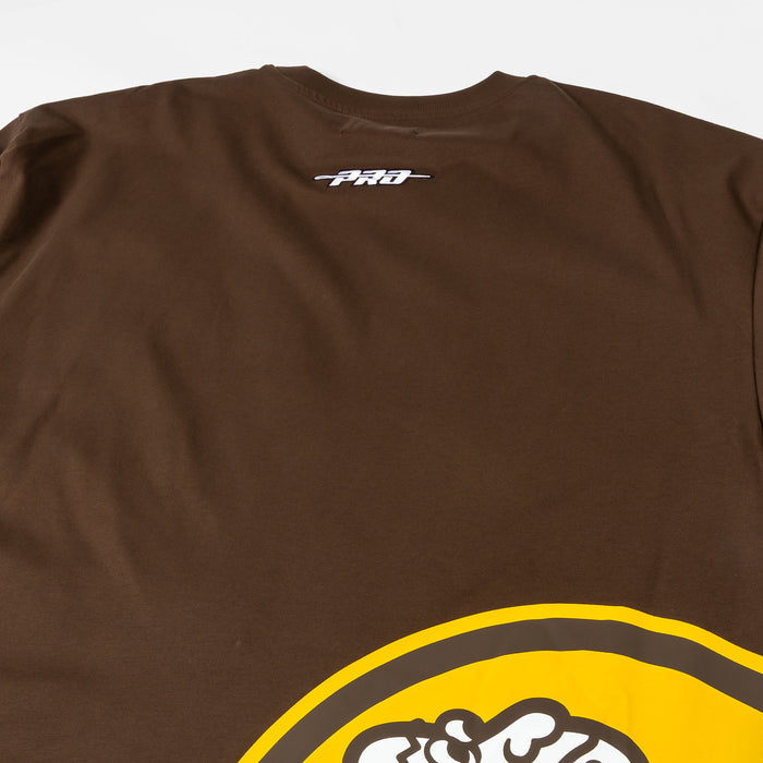 San Diego Padres Living Large Drop Shoulder Mens Short Sleeve Shirt (Brown/Yellow)