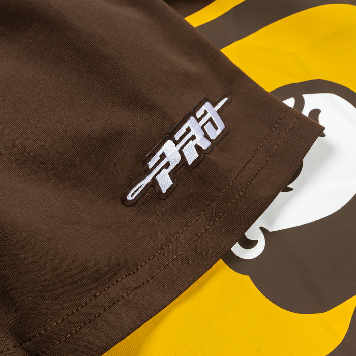 San Diego Padres Living Large Drop Shoulder Mens Short Sleeve Shirt (Brown/Yellow)