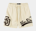 San Diego Padres Living Large Fleece Mens Shorts (Beige/Brown)