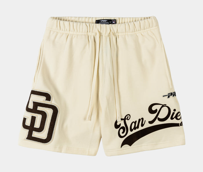 San Diego Padres Living Large Fleece Mens Shorts (Beige/Brown)