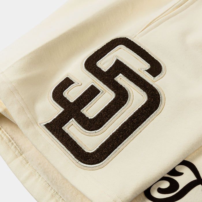 San Diego Padres Living Large Fleece Mens Shorts (Beige/Brown)