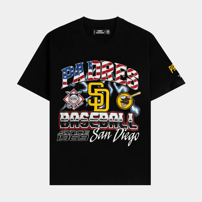 San Diego Padres Victory Drop Shoulder Mens Short Sleeve Shirt (Black/Red)