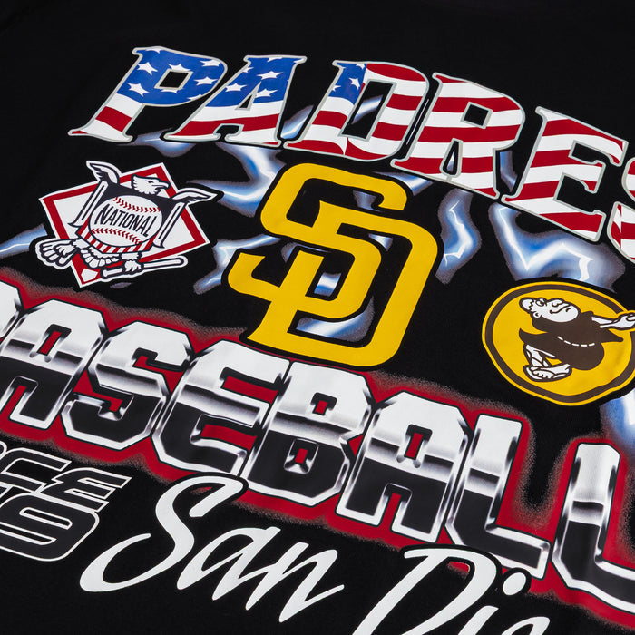 San Diego Padres Victory Drop Shoulder Mens Short Sleeve Shirt (Black/Red)