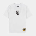 San Diego Padres Wingspan Drop Shoulder Mens Short Sleeve Shirt (White/Black)