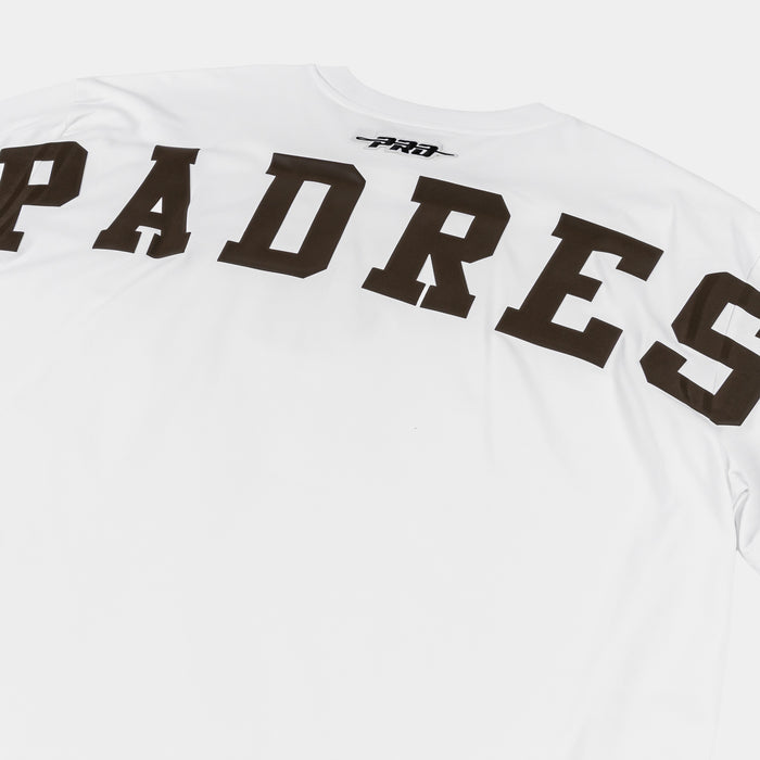 San Diego Padres Wingspan Drop Shoulder Mens Short Sleeve Shirt (White/Black)