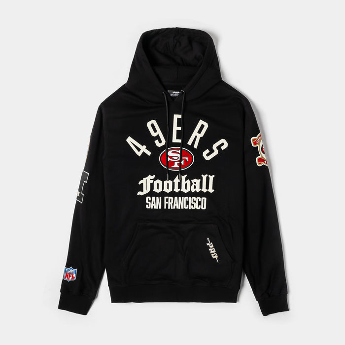San Francisco 49ers Original Fleece Pullover Mens Hoodie (Black/White)