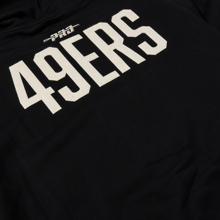 San Francisco 49ers Original Fleece Pullover Mens Hoodie (Black/White)