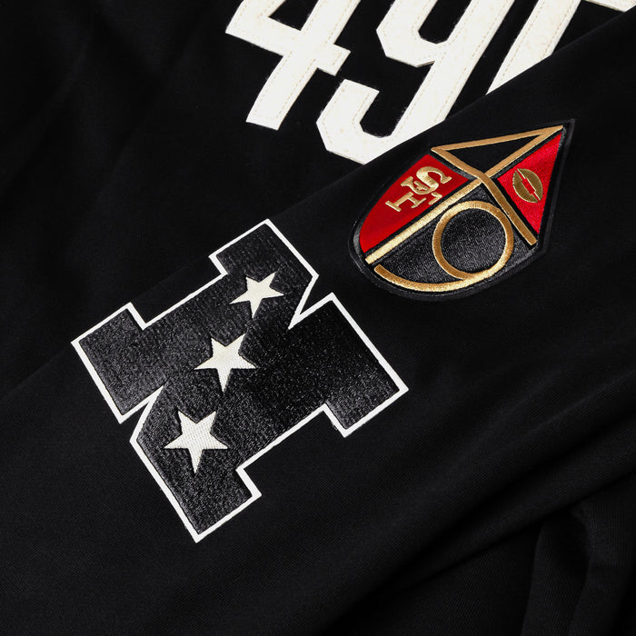 San Francisco 49ers Original Fleece Pullover Mens Hoodie (Black/White)