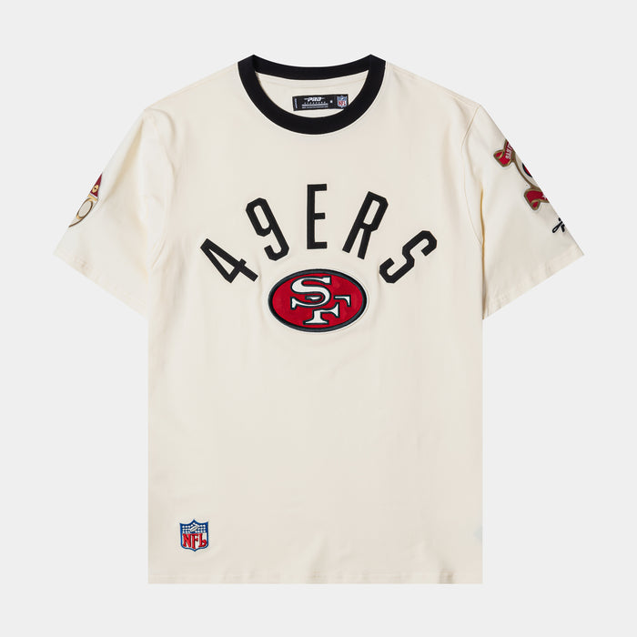 San Francisco 49ers Original Ringer Mens Short Sleeve Shirt (Beige/Black)