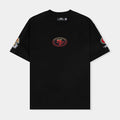 San Francisco 49ers Wave Drop Shoulder Mens Short Sleeve Shirt (Black/Orange)