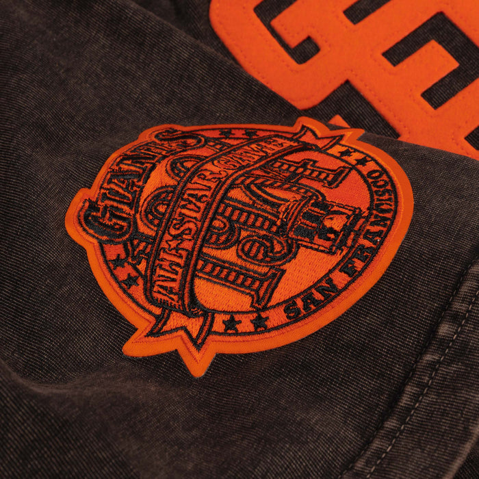 San Francisco Giants First Team Drop Shoulder Mens Short Sleeve Shirt (Grey/Orange)