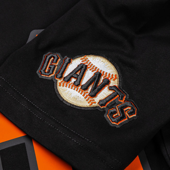 San Francisco Giants Living Large Drop Shoulder Mens Short Sleeve Shirt (Black/Orange)