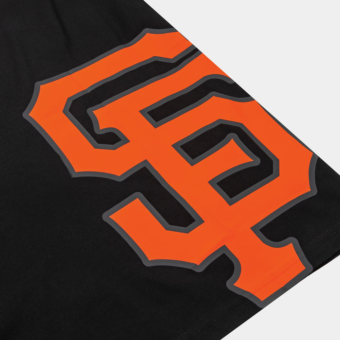 San Francisco Giants Living Large Drop Shoulder Mens Short Sleeve Shirt (Black/Orange)