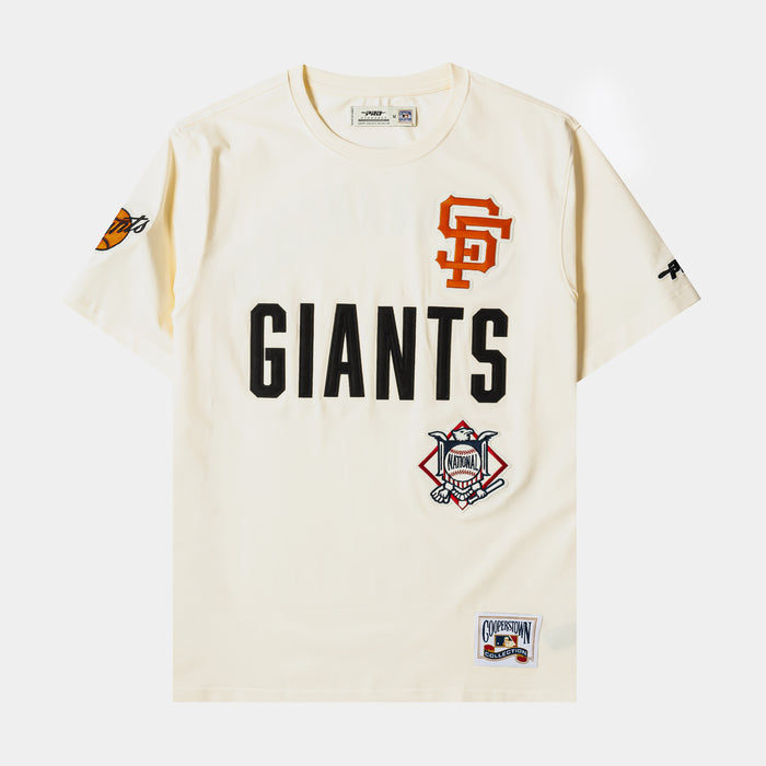 San Francisco Giants Original Mens Short Sleeve Shirt (Beige/Black)