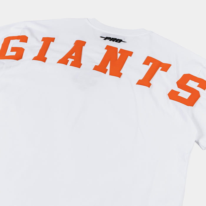San Francisco Giants Wingspan Drop Shoulder Mens Short Sleeve Shirt (White/Orange)