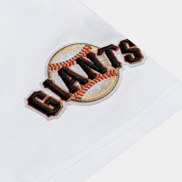 San Francisco Giants Wingspan Drop Shoulder Mens Short Sleeve Shirt (White/Orange)