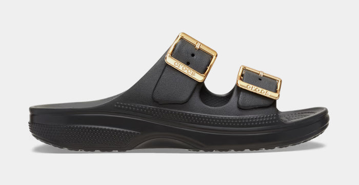 Saturday Metallic Buckle Womens Sandals (Black/Black)