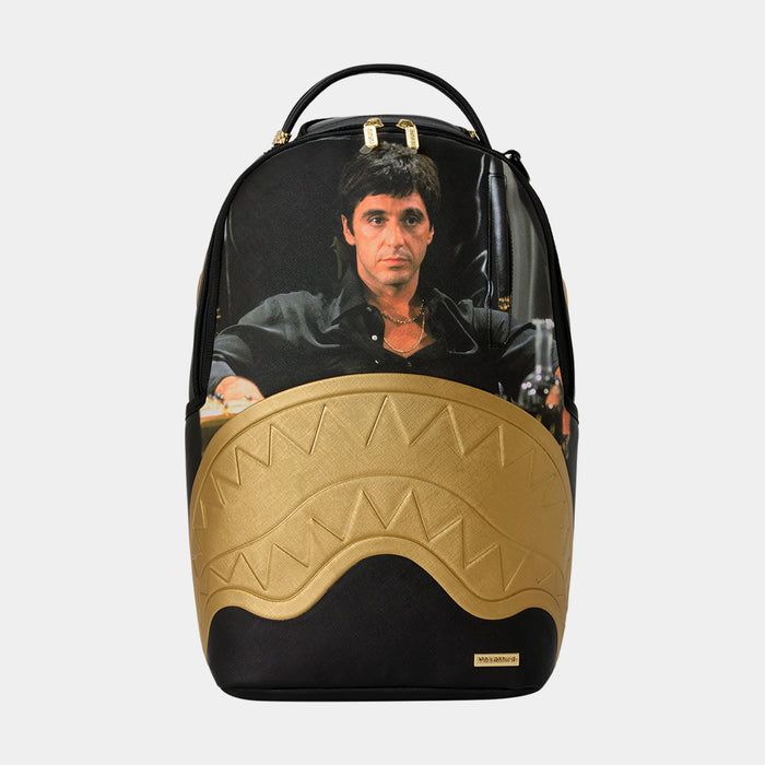Scarface Embossed Mens Backpack (Black/Gold)