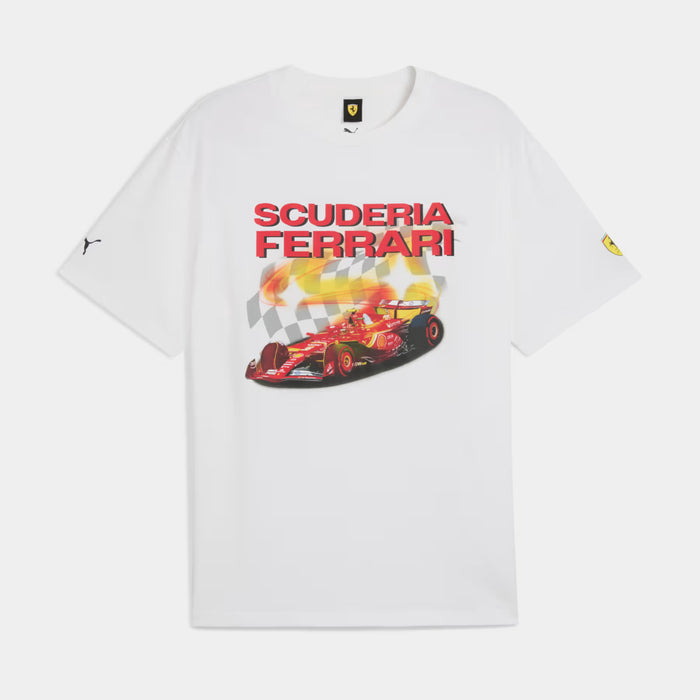 Scuderia Ferrari Las Vegas Motorsport Mens Short Sleeve Shirt (Puma White)