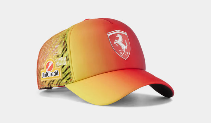 Scuderia Ferrari Lewis Hamilton Replica Special Edition Trucker Mens Hat (Rosso Corsa/Gradient)
