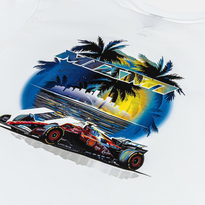 Scuderia Ferrari Miami Oversized Mens Short Sleeve Shirt (Puma White)