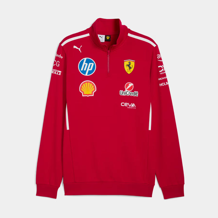 Scuderia Ferrari Team Half Zip Motorsport Mens Jacket (Dark Cherry)