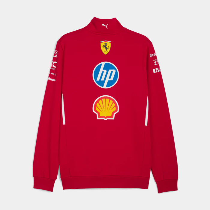 Scuderia Ferrari Team Half Zip Motorsport Mens Jacket (Dark Cherry)