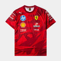 Scuderia Ferrari Team Vegas Mens Short Sleeve Shirt (Red/Dark Red)
