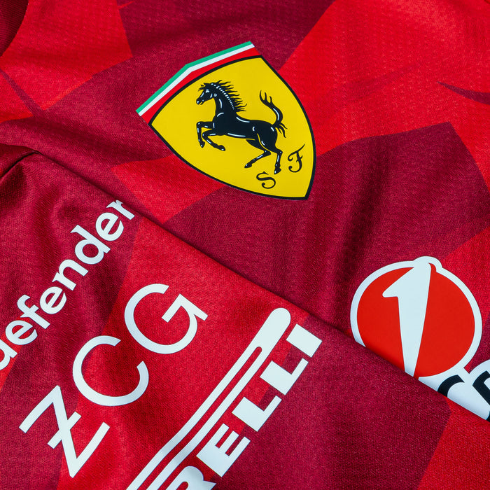 Scuderia Ferrari Team Vegas Mens Short Sleeve Shirt (Red/Dark Red)