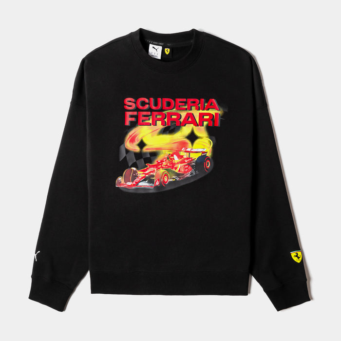 Scuderia Ferrari Vegas Graphic Crew Mens Sweatshirt (Black/Red)