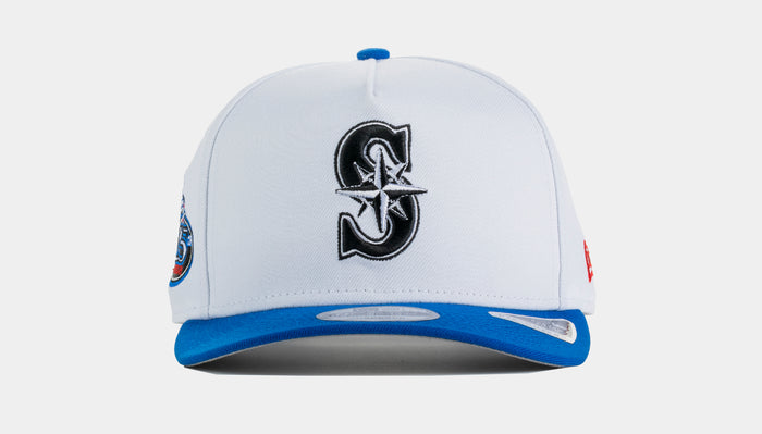 Seattle Mariners 950AF Curve Snapback Mens Hat (White/Blue)