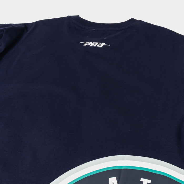Seattle Mariners Living Large Drop Shoulder Mens Short Sleeve Shirt (Navy/Green)