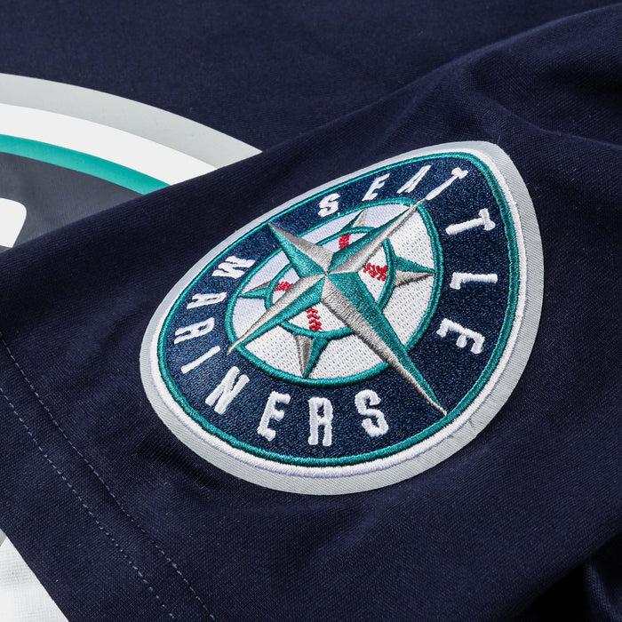Seattle Mariners Living Large Drop Shoulder Mens Short Sleeve Shirt (Navy/Green)