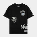 Seattle Mariners Street Team Drop Shoulder Mens Short Sleeve Shirt (Black/Grey)