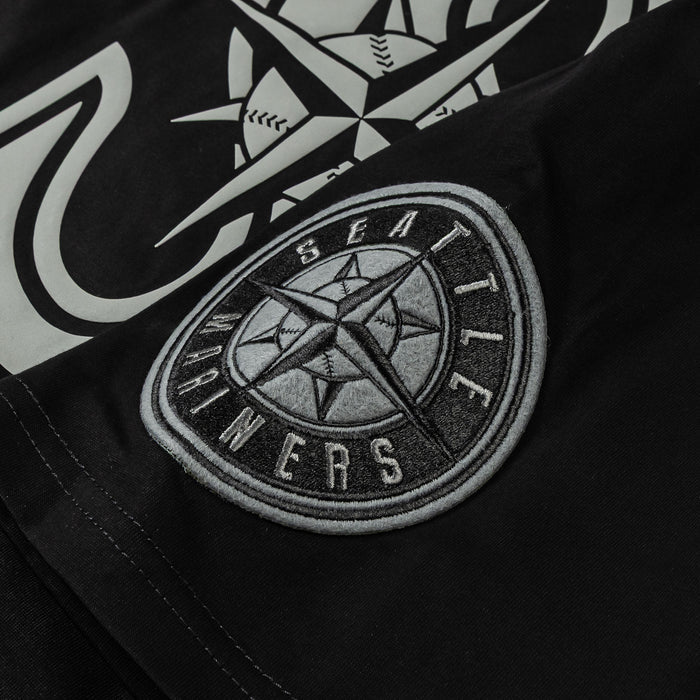Seattle Mariners Street Team Drop Shoulder Mens Short Sleeve Shirt (Black/Grey)