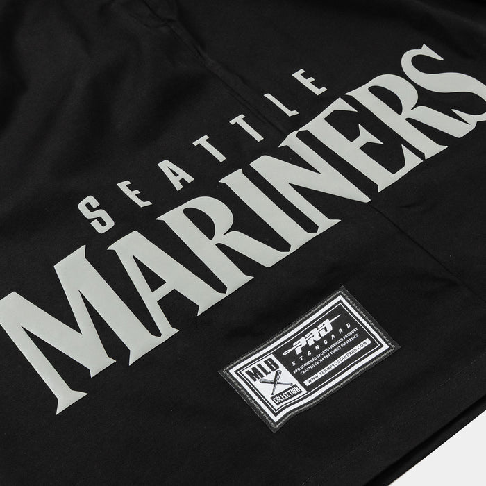 Seattle Mariners Street Team Drop Shoulder Mens Short Sleeve Shirt (Black/Grey)