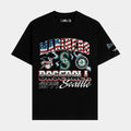 Seattle Mariners Victory Drop Shoulder Mens Short Sleeve Shirt (Black/Red)