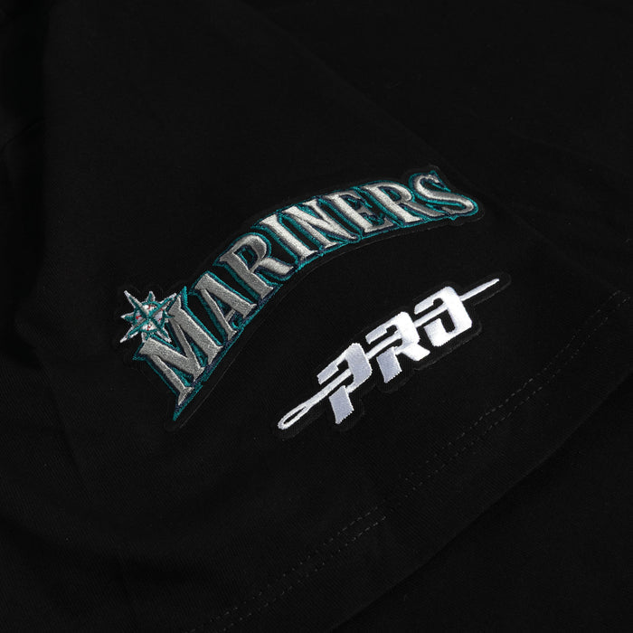 Seattle Mariners Victory Drop Shoulder Mens Short Sleeve Shirt (Black/Red)