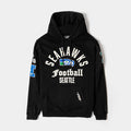 Seattle Seahawks Original Fleece Pullover Mens Hoodie (Black/White)