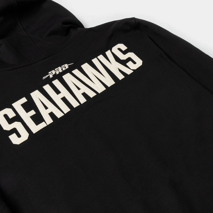 Seattle Seahawks Original Fleece Pullover Mens Hoodie (Black/White)