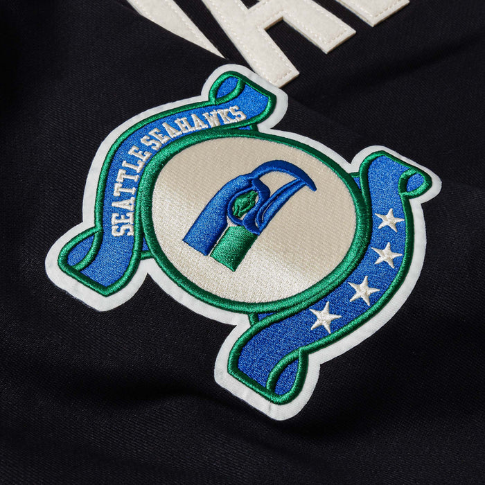 Seattle Seahawks Original Fleece Pullover Mens Hoodie (Black/White)