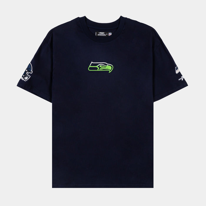 Seattle Seahawks Wave Mens Short Sleeve Shirt (Blue/Green)
