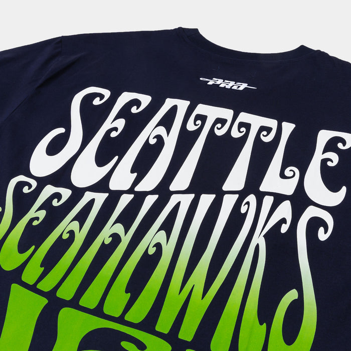 Seattle Seahawks Wave Mens Short Sleeve Shirt (Blue/Green)