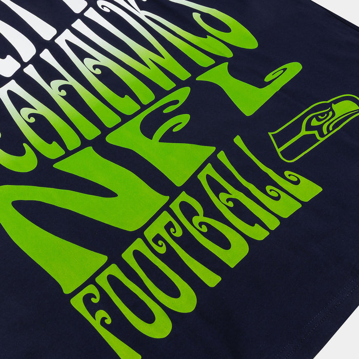 Seattle Seahawks Wave Mens Short Sleeve Shirt (Blue/Green)