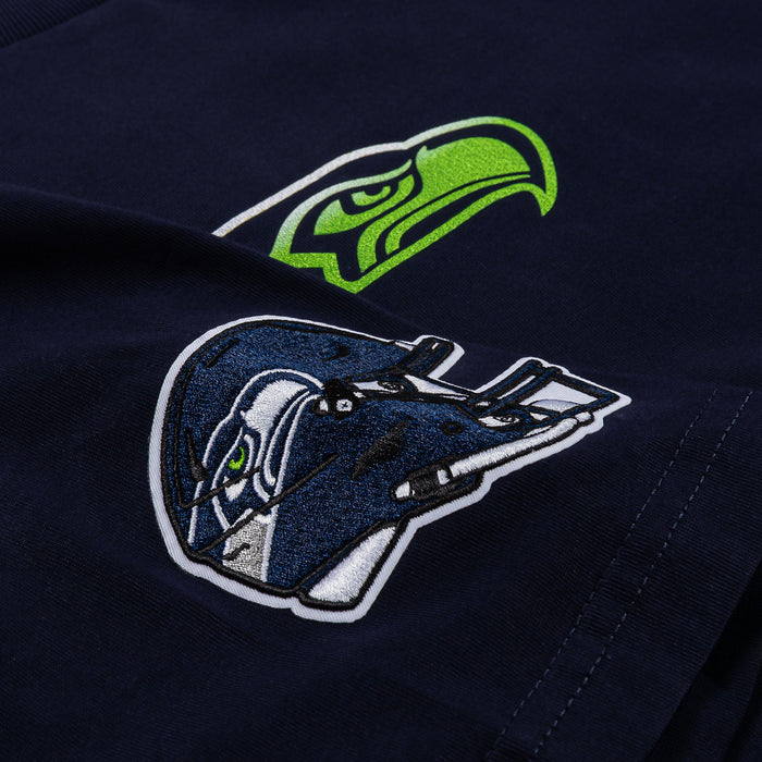 Seattle Seahawks Wave Mens Short Sleeve Shirt (Blue/Green)
