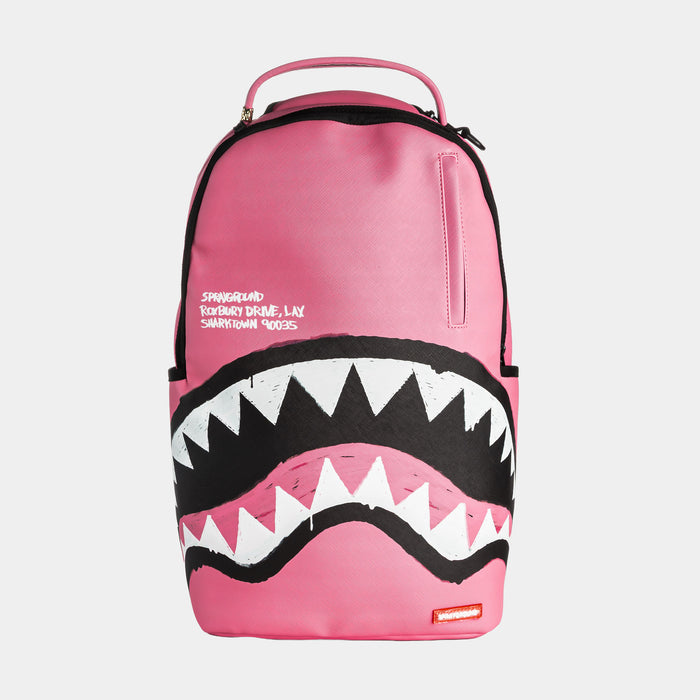 Shark Central Scribble Dibble Mens Backpack (Pink/Black)